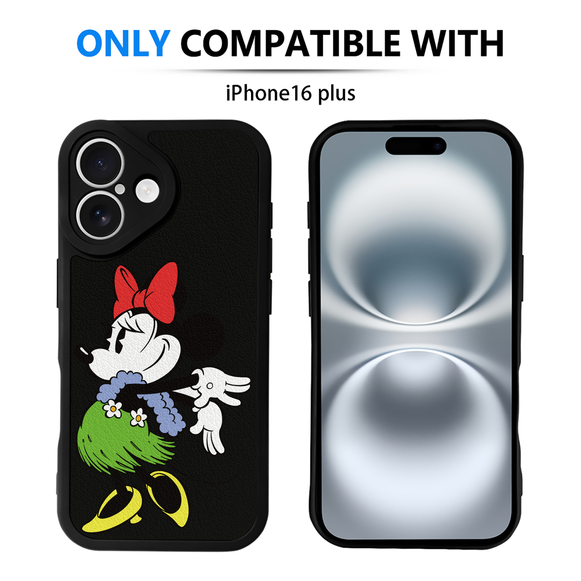 （画像用） ミッキーマウス Mickey Mouse 【iPhone 16シリーズ対応】シリコンスマホケース（レザー調） 材質：シリコン
